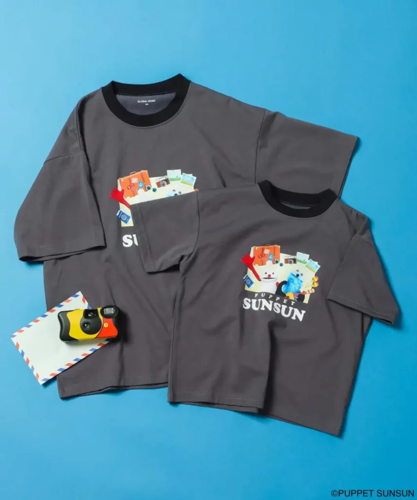 スンスンとGLOBAL WORKSのコラボTシャツ　前面のスンスンとノンノン