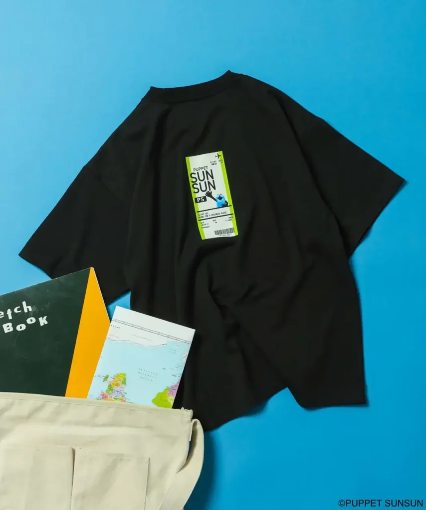 スンスンとGLOBAL WORKSのコラボTシャツ　ボーディングパス風