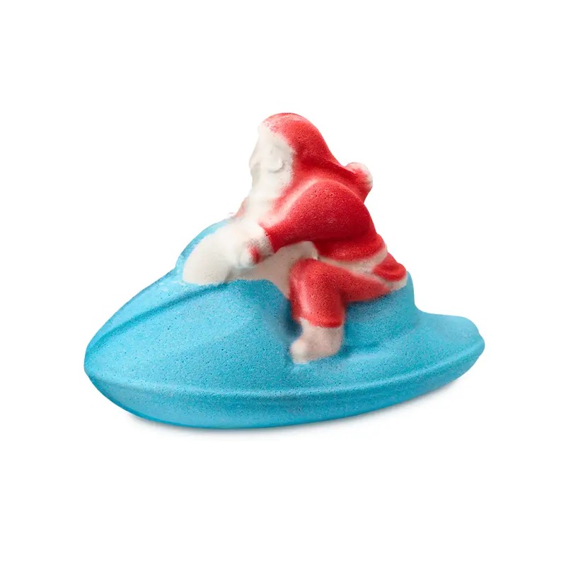 サンタクロースがジェットスキーに乗った形のLUSHバスボム
