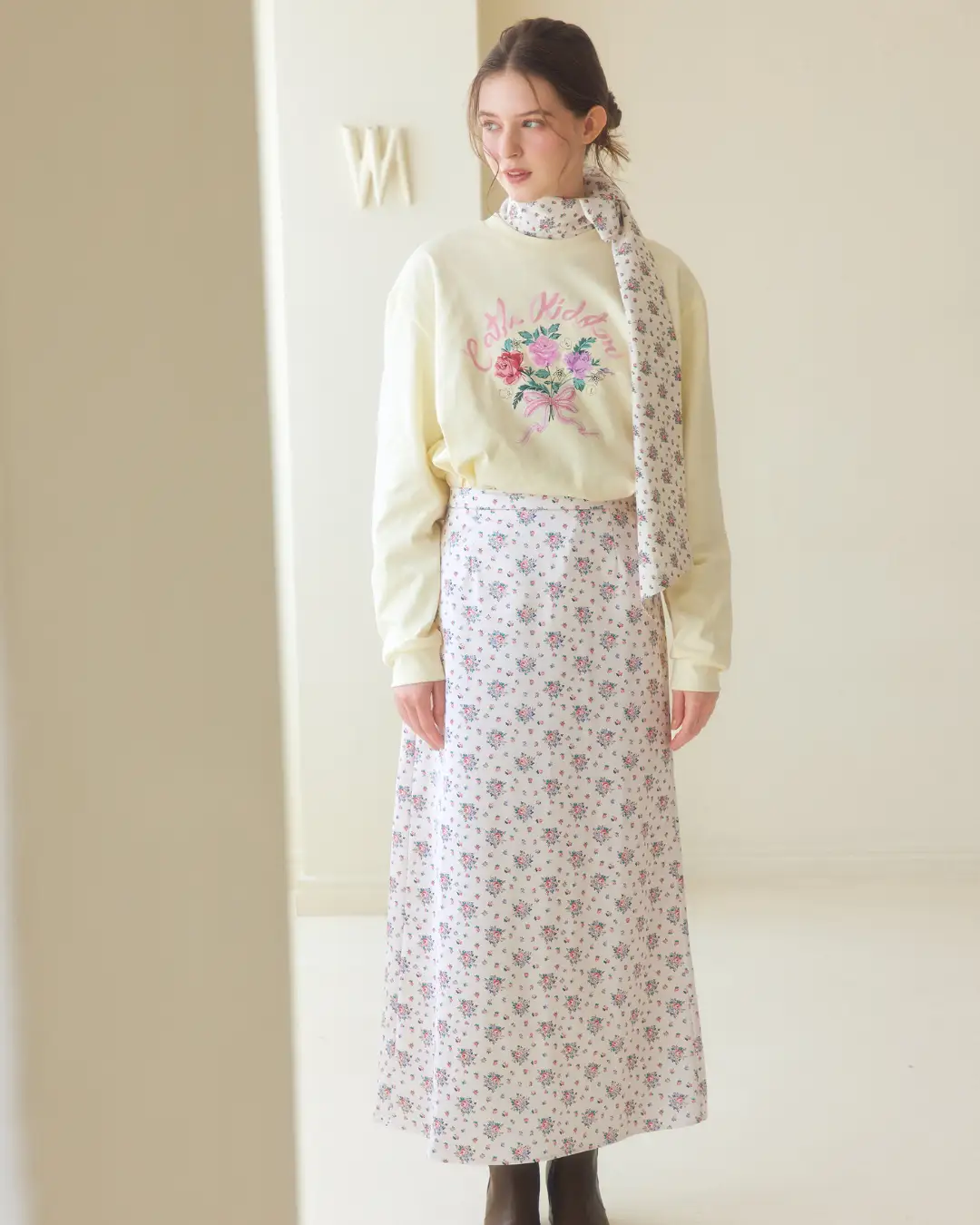 Cath Kidstonの花柄サテンスカート